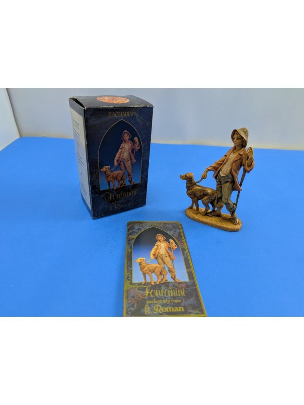 Fontanini Roman Nativity Figurine 5" Zachariah Shepherd w/ Dog Hand-Painted